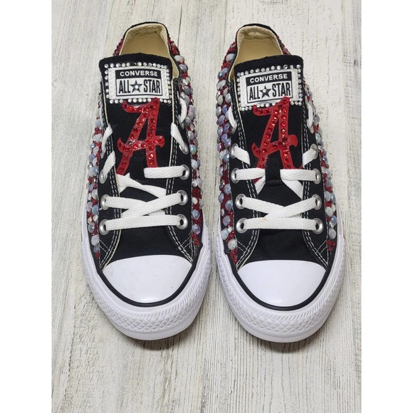 Converse Sneakers Women 7.5 Multicolor Custom Bedazzle Embellished 'A' Bling Out - Picture 1 of 9